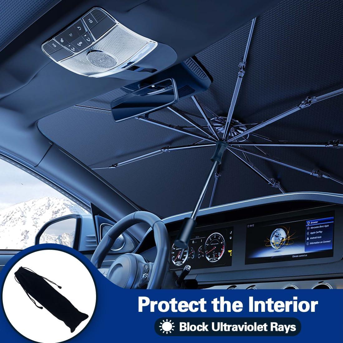 Premium Foldable Car Sun Shade Umbrella – UV Protection Windshield Cover