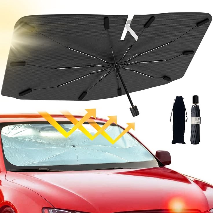 Premium Foldable Car Sun Shade Umbrella – UV Protection Windshield Cover